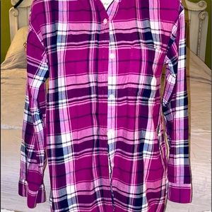 OLD NAVY magenta-colored light-weight flannel
